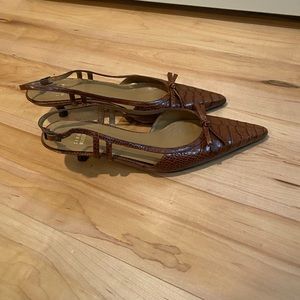 Stuart Weitzman Brown Sling Pumps size 8